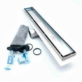 Трап для душа под плитку TIM нержавеющий 100 см сухой гидрозатвор