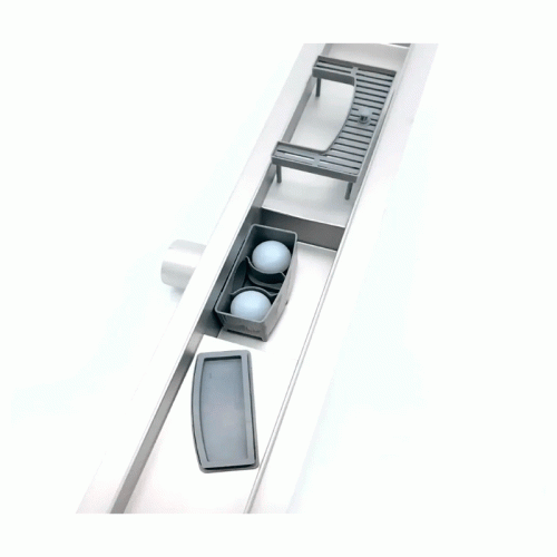 Трап для душа под плитку TIM нержавеющий 100 см сухой гидрозатвор