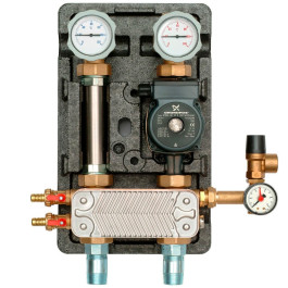 Насосная группа Meibes UK 1" с теплообменником 20 пластин, насос Grundfos UPS 25-60 (арт.M45811.20)