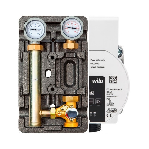 Насосная группа Meibes MK 1",со смесителем, с насосом Wilo Para SC 25-7.0 (арт.M66831.36WIRU)