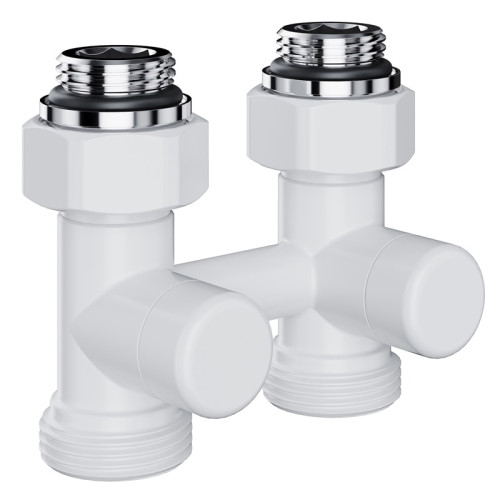 Узел нижнего подключения термостатический прямой Royal Thermo Design 1/2"х3/4" (Белый)