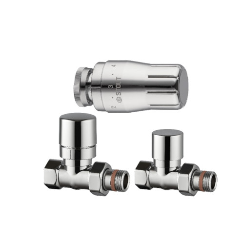 Комплект клапанов термостатических Stout Design хром, прямой 1/2"