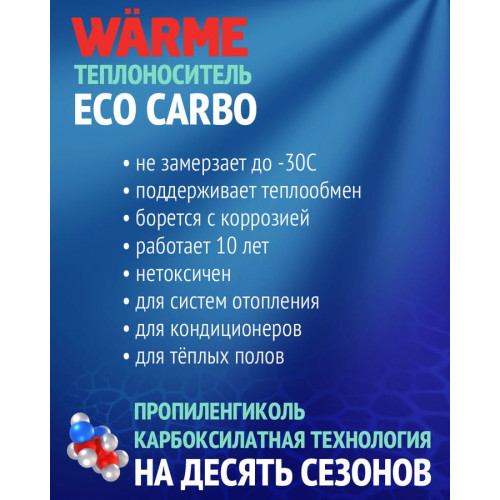 Теплоноситель Warme Eco Carbo 30 канистра 10 кг
