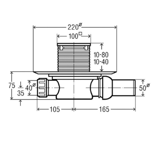 Трап для душа Viega Advantix с гидрозатвором горизонтальный выпуск арт. 557119
