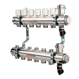 Коллектор Valtec для радиаторов 1"х 3/4" на 9 выходов (латунь) арт.VTC.594.EMNX.0609