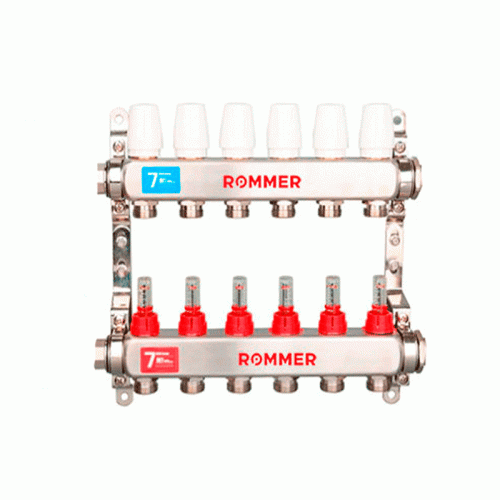 Коллектор с расходомерами Rommer 1"x3/4" 12 контуров