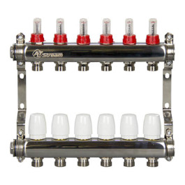 Коллекторная группа Altstream 1"x3/4" с расходомерами 4 контура