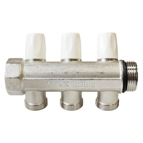 Распределительный коллектор Rehau 1"x3/4" -3 отвода евроконус