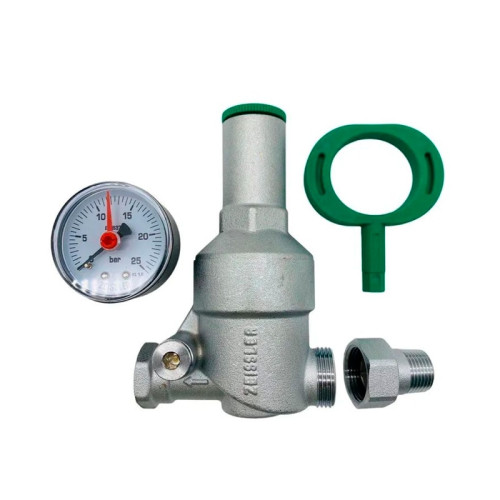 Редуктор давления с манометром TIM 1/2" с НР/ВР резьбой