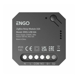 Реле ENGO Zigbee 1х16А выход NO-COM на батарейках