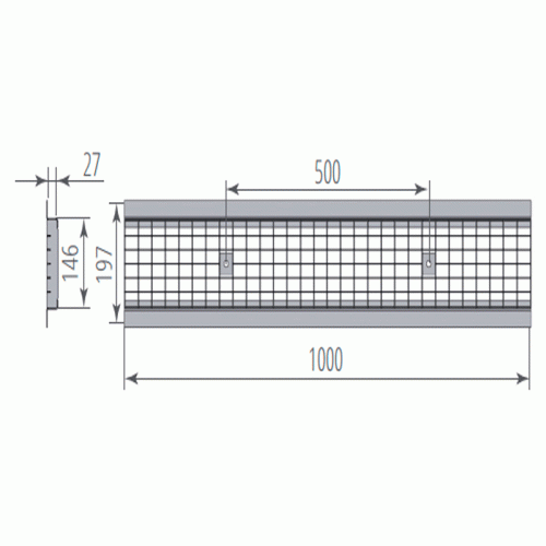 Водоотводная решетка стальная ячеистая Aquastok DN 100 Оцинкованная