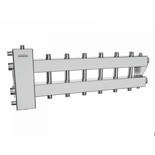 Коллектор нержавеющий Gidruss BMSS-150-7DU до 150 кВт 1 1/2" 7 контуров