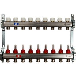 Коллектор из нержавеющей стали с расходомерами на 9 выходов Stout SMS 0917 000009
