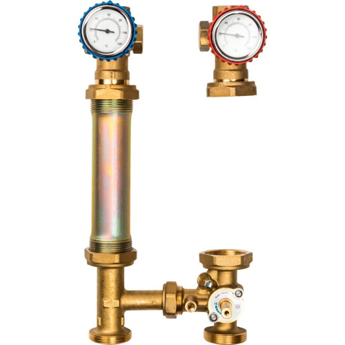 Насосная группа с 3-х ходовым приводным смесителем 1" без насоса Stout (установка лево-право)