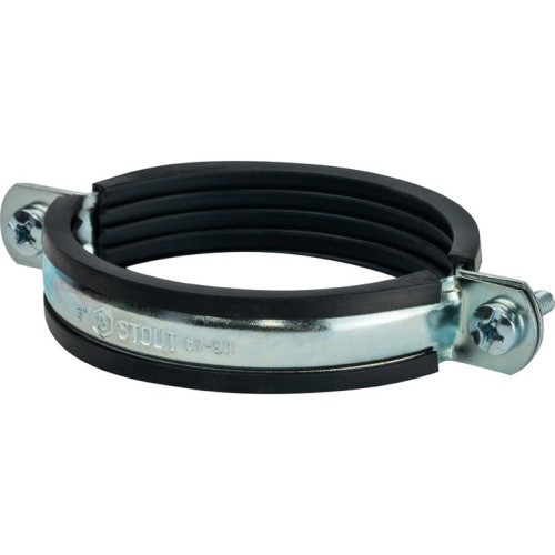 Хомут для крепления трубы с дюбелем Stout 3" (87-94)