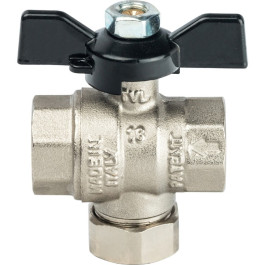 Кран шаровой с фильтром 1/2 (ручка-бабочка) Stout