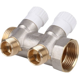 Коллектор для воды 2 выхода Stout 1"x1/2" плоское уплотнение арт.SMB 6851 011202