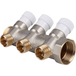 Коллектор для воды 3 выхода Stout 1"x1/2" плоское уплотнение арт.SMB 6851 011203