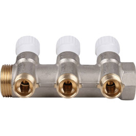 Коллектор для воды 3 выхода Stout 1"x1/2" плоское уплотнение арт.SMB 6851 011203