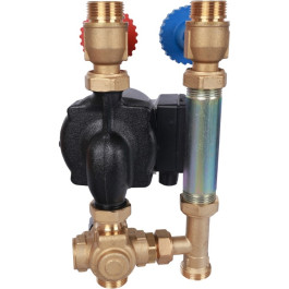 Насосная группа Stout с термостатическим клапаном 3/4"с насосом Grundfos UPSO 15-65 130 SDG-0002-002002