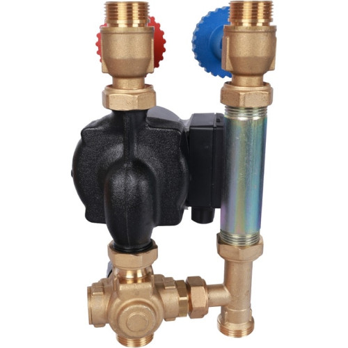 Насосная группа Stout с термостатическим клапаном 3/4"с насосом Grundfos UPSO 15-65 130 SDG-0002-002002