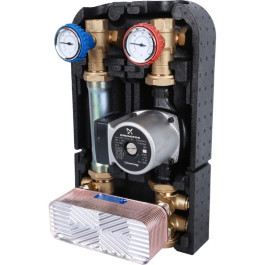 Насосная группа с теплообменником 18 пластин с насосом Grundfos 25-65 Stout SDG-0038-182502