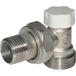 Клапан запорно-балансировочный угловой, 1/2" х 3/4"ЕК Stout под евроконус