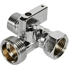 Кран шаровой-тройник BUGATTI Minnesota для подключения сантех. приборов 1/2 x1/2 x3/4