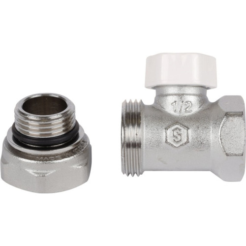 Клапан запорно-балансировочный прямой 1/2" Stout (с дополнительным уплотнением)