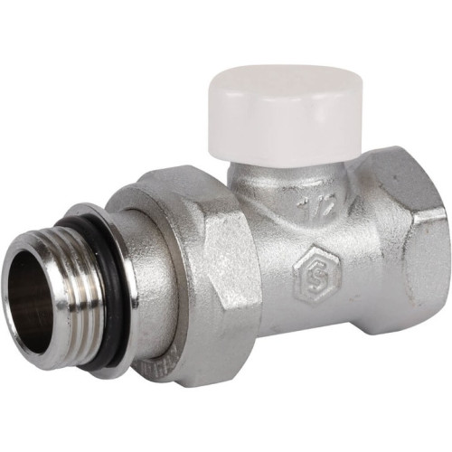 Клапан запорно-балансировочный прямой 1/2" Stout (с дополнительным уплотнением)