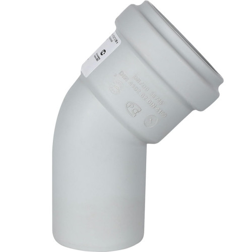 Отвод канализационный Stout ДУ 58 мм 45°