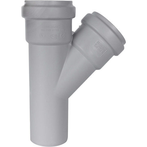 Тройник канализационный Stout ДУ 58х58 мм 45°