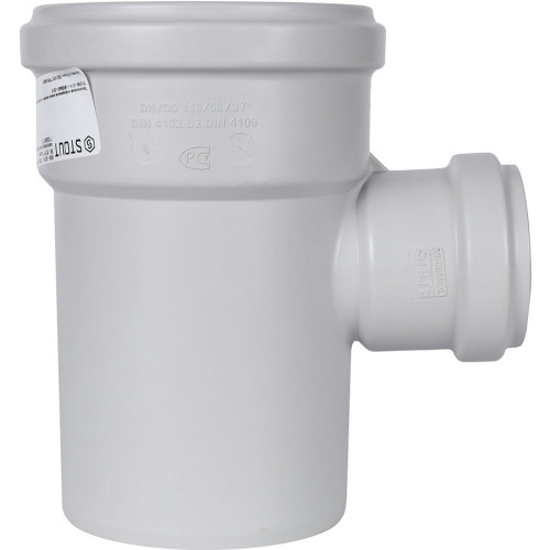 Тройник канализационный Stout ДУ 110х58 мм 87°