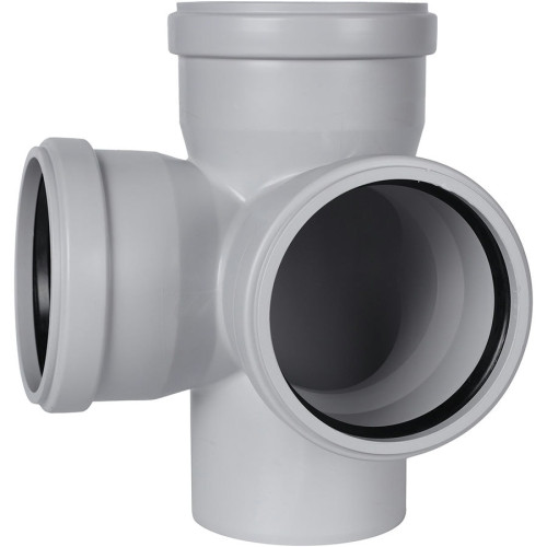 Крестовина канализационная двухплоскостная Stout ДУ 110 мм 87°