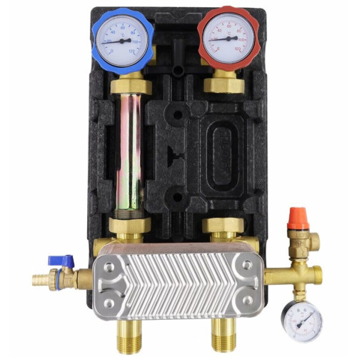 Насосная группа ROMMER с теплообменником 18 пластин, без насоса в теплоизоляции RDG-1038-182501