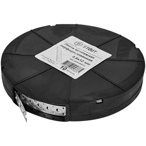 Лента перфорированная STOUT 0,8х12 в боксе 10 м