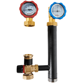 Насосная группа Rommer с смесительным клапаном (20-40°С) без насоса 1"