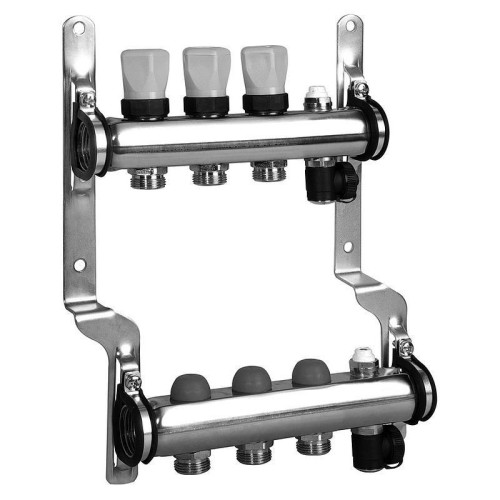 Коллектор из нержавеющей стали с термовставками на 3 выхода Meibes