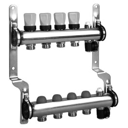 Коллектор из нержавеющей стали с термовставками на 4 выхода Meibes