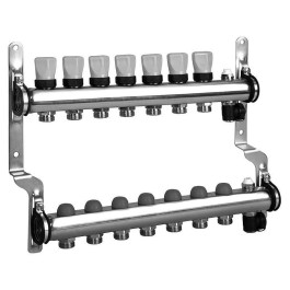 Коллектор из нержавеющей стали с термовставками на 7 выходов Meibes
