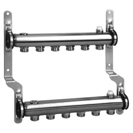 Коллектор из нержавеющей стали универсальный на 6 выходов Meibes