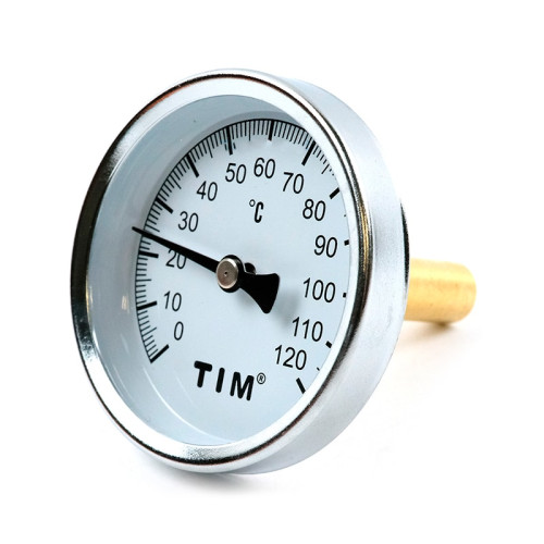 Термометр с погружной гильзой (55мм) TIM 1/2" (0-120°С)