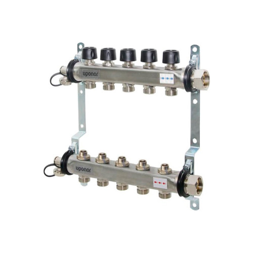 Коллектор стальной Uponor Vario S с термовставками 4 выхода 3/4" евроконус (арт.1088047)