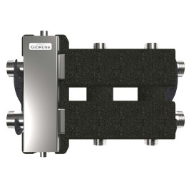 Коллектор нержавеющий Gidruss BMSS-80-3DU EPP до 80 кВт 1 1/4"-1" 3 контура EPP термоизоляция