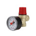 Клапан предохранительный Varmega 1/2",ВР-ВР резьба, 3Бар, мембранный, с манометром