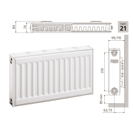 Радиатор стальной панельный Prado Classic Тип 21 (300x2600 мм)