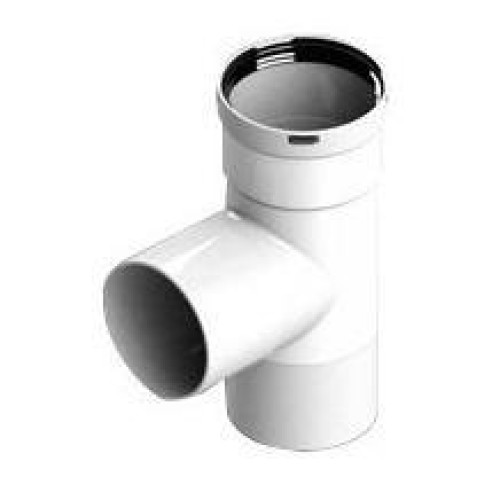 Элемент дымохода конденсационный тройник T-образный DN80 п/п/м PP-FE Stout Элемент дымохода конденсационный тройник T-образный DN80 п/п/м PP-FE Stout
