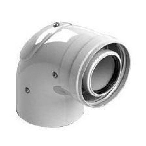 Элемент дымохода конденсационный угол 90 DN60/100 м/п с инспекционным окном PP-FE Stout