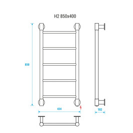 Полотенцесушитель электрический Energy H2 850х400 мм белый матовый