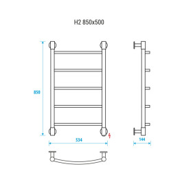 Полотенцесушитель электрический Energy H2 850х500 мм белый матовый